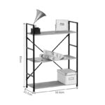 Bookcase-rack Manlo black metal 58.6x23.5x80cm - Image 5