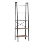 Bookcase Jebia oak with black metal 56x37x172.2cm - Слика 2