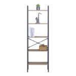 Bookcase Jebia oak with black metal 56x37x172.2cm - Слика 3