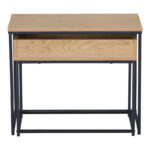Side table Cofelda set of 2 pieces oak with black metal - Image 3