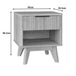 Hamea mdf bed side table in natural shade 45x39.5x50.2cm - Слика 5