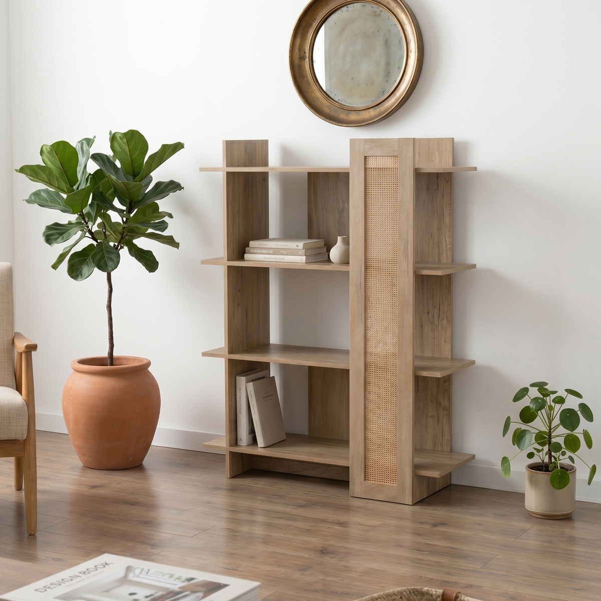 086-000026 Bookcase Oslo sonoma 75x32x95cm - Слика 1