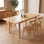 Extendable table Country rubberwood in natural shade 120-150x80x74cm