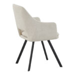 Initiate armchair cream fabric-black metal leg 56x58x85cm - Image 2