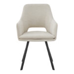 Initiate armchair cream fabric-black metal leg 56x58x85cm - Image 4
