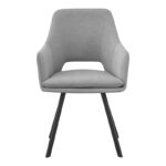 Initiate armchair grey fabric-black metal leg 56x58x85cm - Слика 4