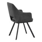 Initiate armchair anthracite fabric-black metal leg 56x58x85cm - Слика 2