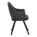 Initiate armchair anthracite fabric-black metal leg 56x58x85cm - Слика 3