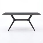 Olivet table mdf-sandstone in marble look-black metal leg 180x90x76cm - Image 3