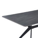 Olivet table mdf-sandstone in marble look-black metal leg 180x90x76cm - Image 4