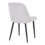 Larissia chair white fabric with black metal leg 53x59x89cm - Image 2