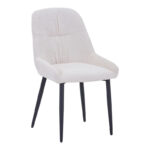 Larissia chair white fabric with black metal leg 53x59x89cm