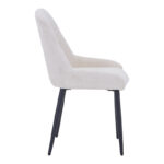 Larissia chair white fabric with black metal leg 53x59x89cm - Image 3