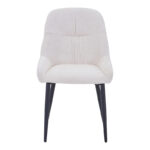 Larissia chair white fabric with black metal leg 53x59x89cm - Image 4
