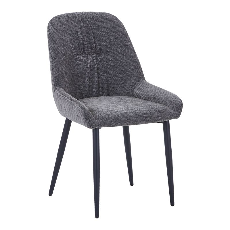 096-000057 Larissia chair anthracite fabric-black metal leg 53x59x89cm - Image 1