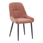Larissia chair dusty rose fabric-black metal leg 53x59x89cm