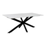 Bethan table sintered stone white-black metal legs 180x90x75cm - Image 2
