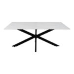 Bethan table sintered stone white-black metal legs 180x90x75cm - Image 3
