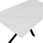 Bethan table sintered stone white-black metal legs 180x90x75cm - Image 4