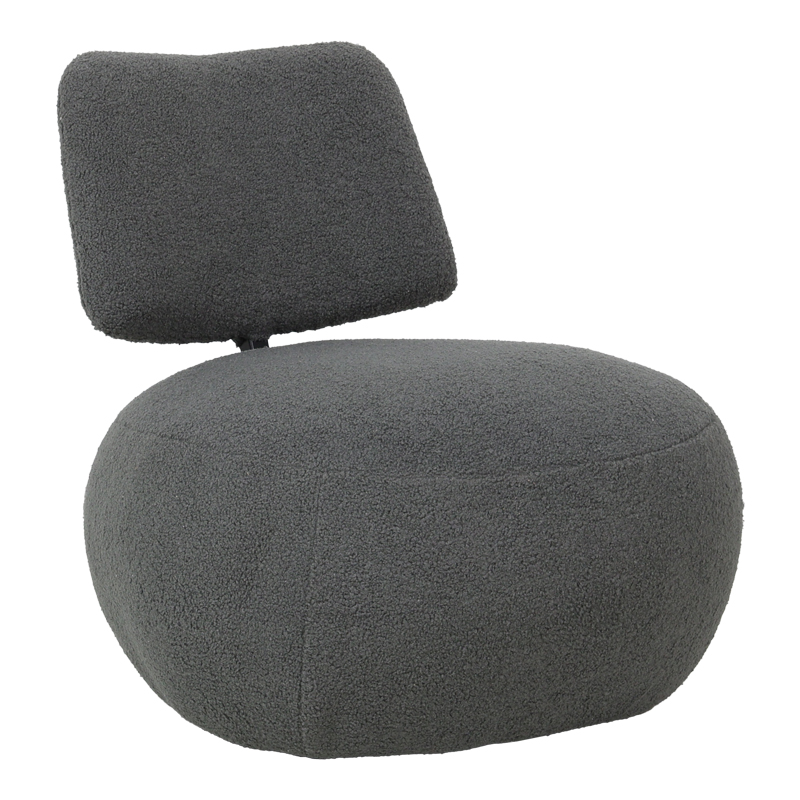110-000126 Stonie armchair bouclé fabric anthracite 67x73x67cm - Слика 1