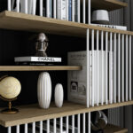 Bookcase Gassim black-walnut-white 80x24.6x160cm - Слика 3