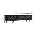 Tv stand Trida walnut with anthracite color 160x35x45cm - Image 6