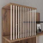 Bookcase Gassim sonoma with anthracite and white 80x24.6x160cm - Image 4