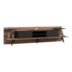 Tv stand Astry walnut with anthracite color 180x36.8x45cm - Image 2