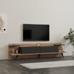 Tv stand Astry walnut with anthracite color 180x36.8x45cm