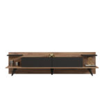 Tv stand Astry walnut with anthracite color 180x36.8x45cm - Image 3