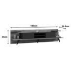 Tv stand Astry walnut with anthracite color 180x36.8x45cm - Image 4