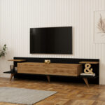 Tv stand Astry oak with anthracite color 180x36.8x45cm