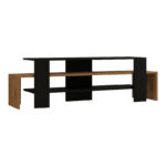 Tv stand Lenour in sonoma with black color 150x35x45cm - Image 2