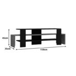 Tv stand Lenour in sonoma with black color 150x35x45cm - Image 4
