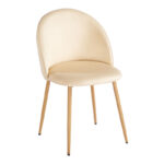 Chair Perch cream velvet - natural color metal leg 50x43x82cm