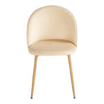 Chair Perch cream velvet - natural color metal leg 50x43x82cm - Image 4