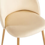 Chair Perch cream velvet - natural color metal leg 50x43x82cm - Image 6