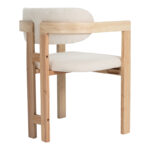 Winsor beige teddy fabric-natural color rubberwood 58.5x51x76cm - Image 2