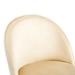 Medium height bar stool Perch velvet cream-black metal legs 50x53x99cm - Image 5