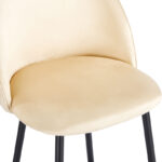 Medium height bar stool Perch velvet cream-black metal legs 50x53x99cm - Image 6