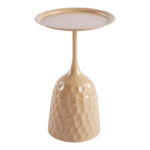 Side table Waini metal in cappuccino shade D39x60cm - Слика 2