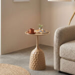 Side table Waini metal in cappuccino shade D39x60cm
