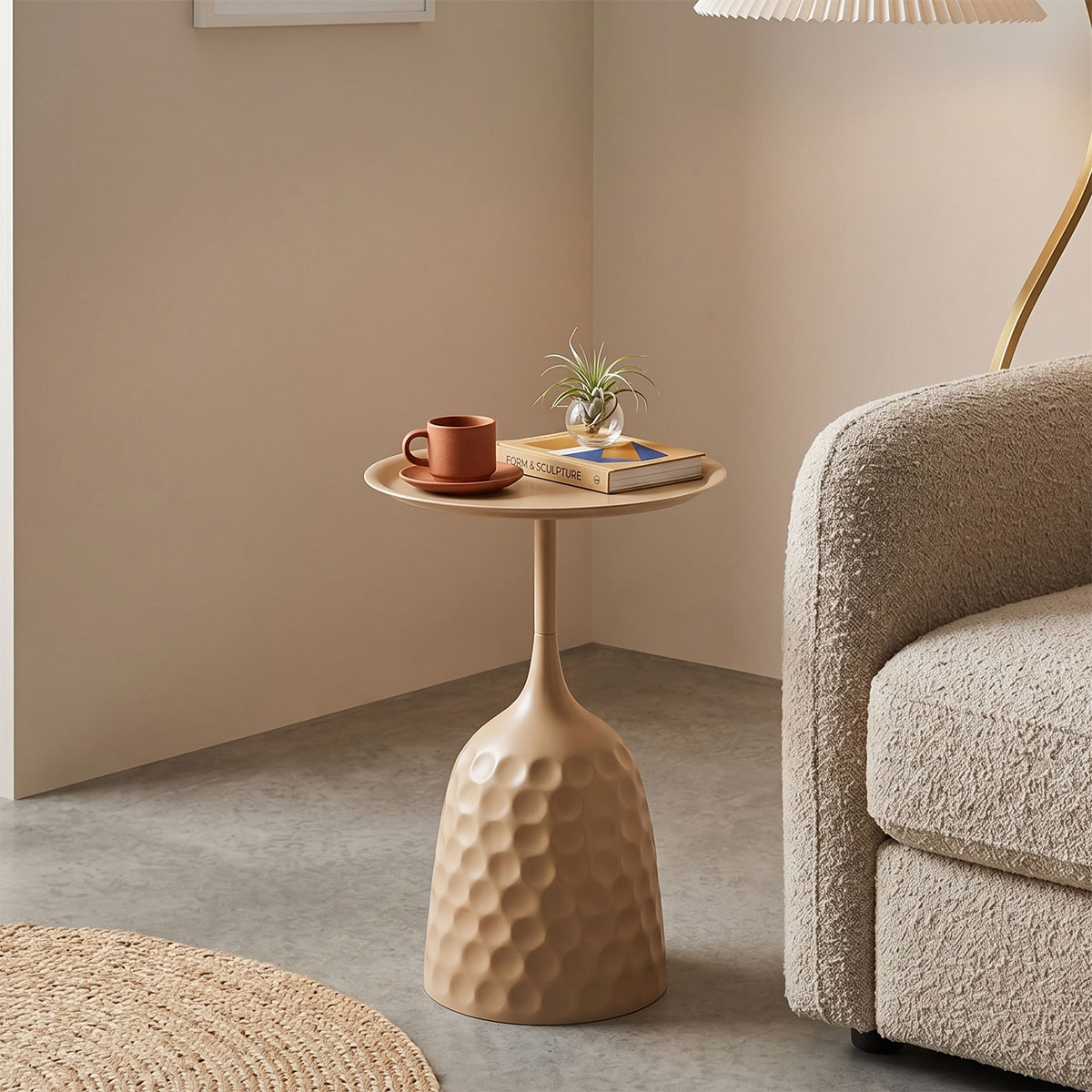 128-000081 Side table Waini metal in cappuccino shade D39x60cm - Слика 1