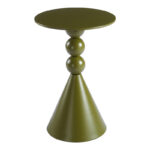 Side table Bilane metal in olive green shade D39x60cm - Слика 2