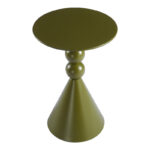 Side table Bilane metal in olive green shade D39x60cm - Слика 3