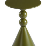 Side table Bilane metal in olive green shade D39x60cm - Слика 4