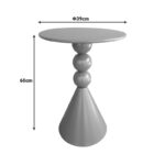 Side table Bilane metal in olive green shade D39x60cm - Слика 5