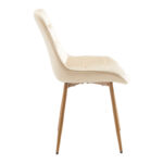 Berne chair cream velvet-leg in natural shade 53x62x84cm - Слика 3