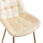 Berne chair cream velvet-leg in natural shade 53x62x84cm - Слика 6