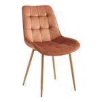 Berne chair brown velvet-leg in natural shade 53x62x84cm
